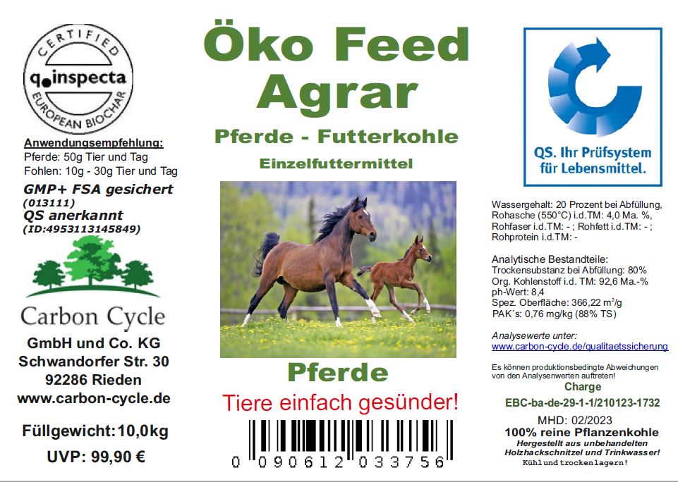 ÖKO FEED HORSE - Pferde-Futterkohle (gemahlen)
